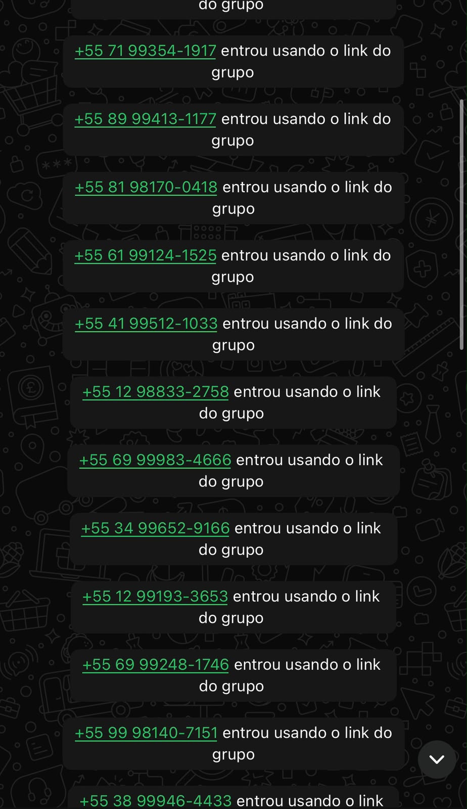 Grupos lotando em dias